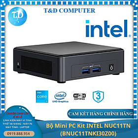 Máy tính cá nhân để bàn - Bộ Mini PC Kit INTEL NUC11TN (BNUC11TNKI30Z00): Gồm mạch chính, CPU Intel Core i3-1115G4 (4.10 GHz), Adaptor (Không có ổ cứng, RAM và màn hình) – Hàng chính hãng