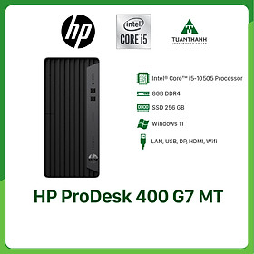 Máy tính đồng bộ - PC HP ProDesk 400 G7 MT (60U85PA) / 8GB/ 256G SSD/  Windows 11 - Hàng Chính Hãng