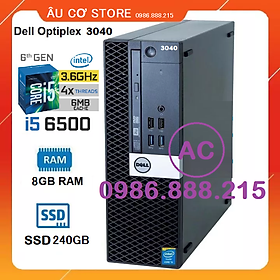 Máy tính Dell Optiplex 3040 CPU Core i5 6500, DDR4 8Gb, SSD 240G - VGA Integrated Intel HD Graphic 530 - Hàng chính hãng