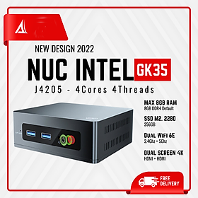 Máy tính để bàn – Mini PC - NUC GK35 – CPU: Intel J4205, RAM+ROM: 8+256GB ( hàng chính hãng)