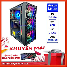 MAX PC GAMING X7 CPU Core i3-3220 Ram 8GB SSD 240GB GTX 750TI Chơi PUBG,LOL,CF,Fifa4,Đế chế Tặng Bộ Phím Chuột Game