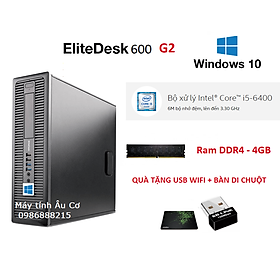 Máy tính đồng bộ Elite 600g2 ( Intel Core i5-6400 Processor 6M Cache, 3.30 GHz / Ram DDR4 - 4GB / SSD 240GB) TẶNG USB WIFI + BÀN DI CHUỘT - MÁY CHẠY NHANH - Dùng học tập - làm việc - HÀNG CHÍNH HÃNG